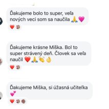 Snímka správy od účastníčky osobného školenia 6
